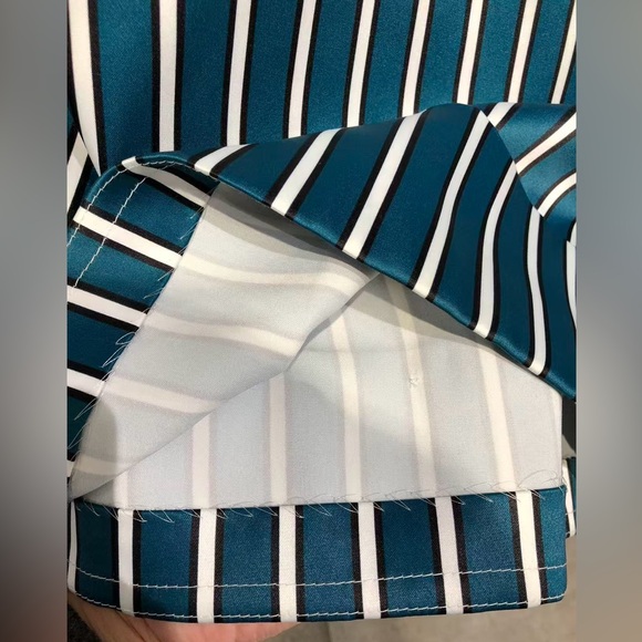 US 12 Self-Portrait Green Alex Stripe Pants NWT - Picture 10 of 11